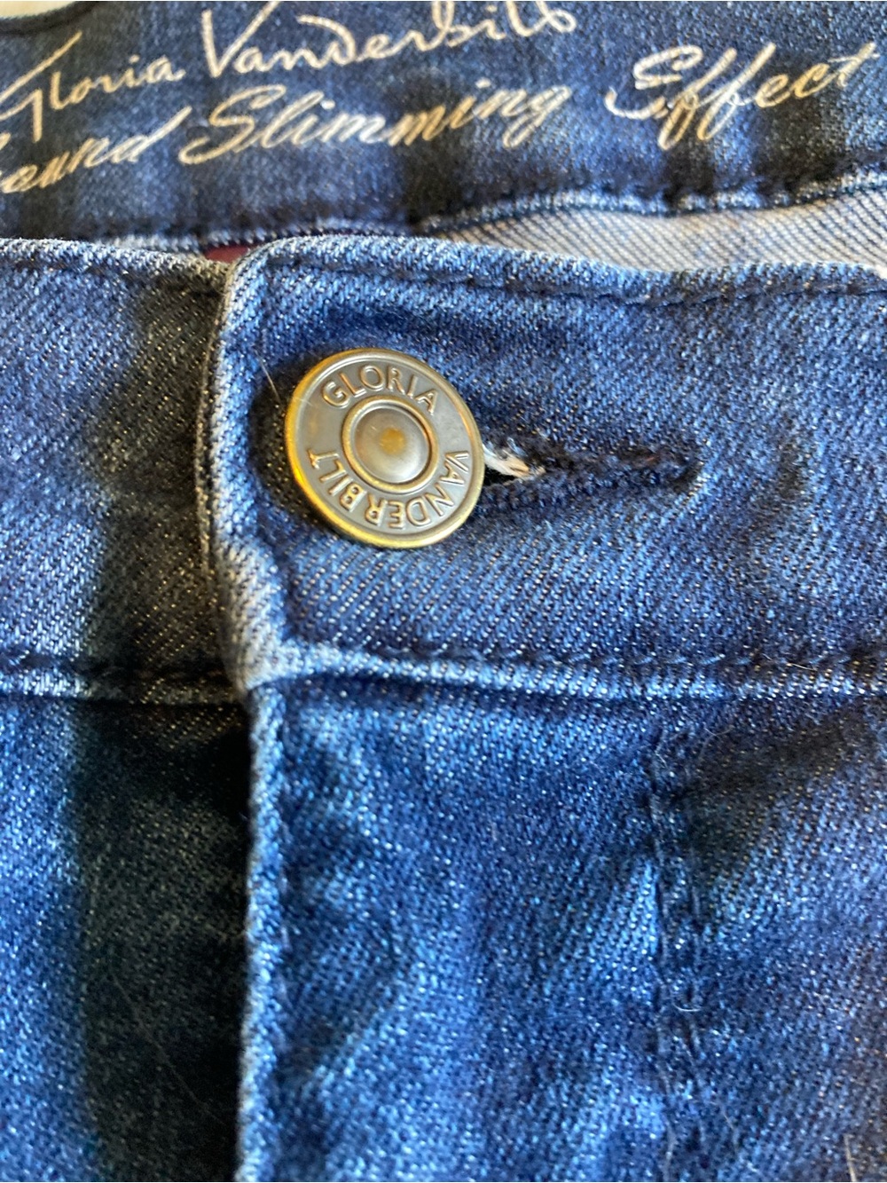 Gloria Vanderbilt Relaxed Capris Dark Blue Slimming Denim Jeans Womens Size 16 - Picture 13 of 15